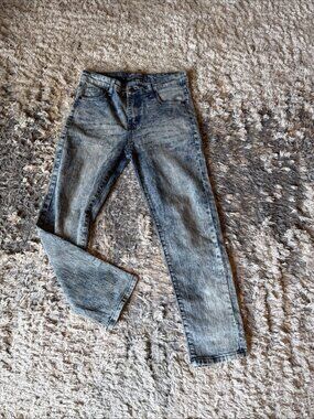 DENIM & RIVETS Premium Jeans Blue Acid Wash Stretch Crop Women’s 10